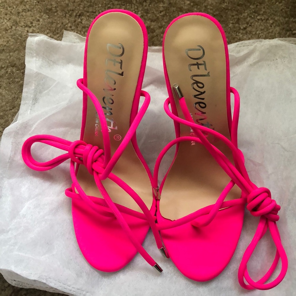 Hot pink strap sandals
